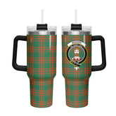 Menzies Green Ancient Tartan Crest 40 oz Insulated Tumbler with Handle