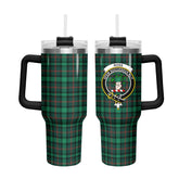 Ross Hunting Modern Tartan Crest 40 oz Insulated Tumbler with Handle