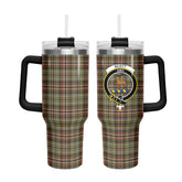 Scott Green Weathered Tartan Crest 40 oz Insulated Tumbler with Handle