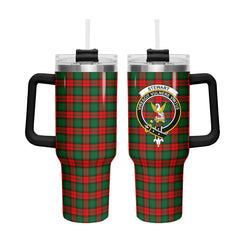 Stewart Atholl Modern Tartan Crest 40 oz Insulated Tumbler with Handle