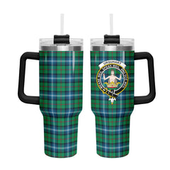 Urquhart Ancient Tartan Crest 40 oz Insulated Tumbler with Handle