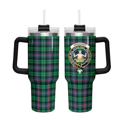 Urquhart Broad Red Ancient Tartan Crest 40 oz Insulated Tumbler with Handle