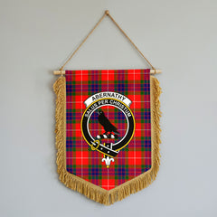 Abernathy Tartan Crest Wall Hanging Banner - Wood Pole
