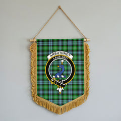 Arbuthnot Ancient Tartan Crest Wall Hanging Banner - Wood Pole