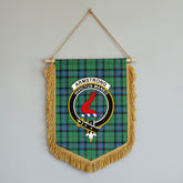 Armstrong Ancient Tartan Crest Wall Hanging Banner - Wood Pole
