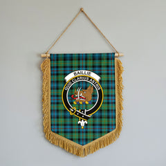 Baillie Ancient Tartan Crest Wall Hanging Banner - Wood Pole