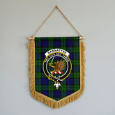 Bannatyne Tartan Crest Wall Hanging Banner - Wood Pole