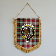 Borthwick Ancient Tartan Crest Wall Hanging Banner - Wood Pole
