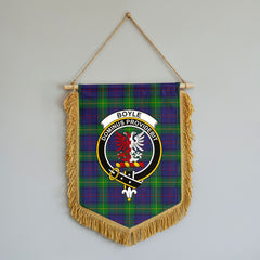 Boyle Tartan Crest Wall Hanging Banner - Wood Pole
