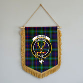 Calder Tartan Crest Wall Hanging Banner - Wood Pole