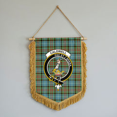 Caldwell Tartan Crest Wall Hanging Banner - Wood Pole