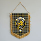 Campbell Argyll Weathered Tartan Crest Wall Hanging Banner - Wood Pole
