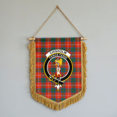 Chisholm Ancient Tartan Crest Wall Hanging Banner - Wood Pole