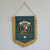Cockburn Ancient Tartan Crest Wall Hanging Banner - Wood Pole