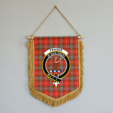 Fraser (of Lovat) Weathered Tartan Crest Wall Hanging Banner - Wood Pole