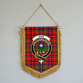 Gow (of Skeoch) Tartan Crest Wall Hanging Banner - Wood Pole