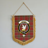 Lindsay Weathered Tartan Crest Wall Hanging Banner - Wood Pole