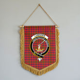 Lumsden Modern Tartan Crest Wall Hanging Banner - Wood Pole