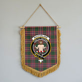 MacFarlane Hunting Modern Tartan Crest Wall Hanging Banner - Wood Pole