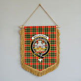 MacLachlan Hunting Modern Tartan Crest Wall Hanging Banner - Wood Pole