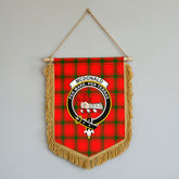 McDonald of Sleat Tartan Crest Wall Hanging Banner - Wood Pole