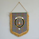 McIntyre Ancient Tartan Crest Wall Hanging Banner - Wood Pole