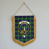 McIntyre Hunting Modern Tartan Crest Wall Hanging Banner - Wood Pole