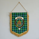 McKenzie Ancient Tartan Crest Wall Hanging Banner - Wood Pole