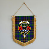 McLeod of Harris Modern Tartan Crest Wall Hanging Banner - Wood Pole