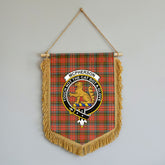 McPherson Weathered Tartan Crest Wall Hanging Banner - Wood Pole