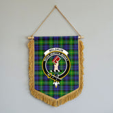 Meldrum Tartan Crest Wall Hanging Banner - Wood Pole