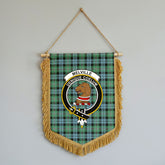 Melville Tartan Crest Wall Hanging Banner - Wood Pole