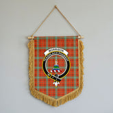 Morrison Red Ancient Tartan Crest Wall Hanging Banner - Wood Pole