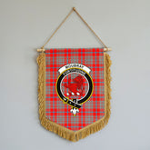 Moubray Tartan Crest Wall Hanging Banner - Wood Pole
