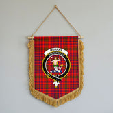 Murray of Tulloch Modern Tartan Crest Wall Hanging Banner - Wood Pole
