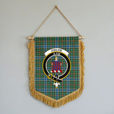 Ogilvie Hunting Ancient Tartan Crest Wall Hanging Banner - Wood Pole