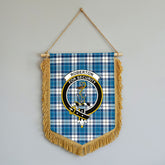 Roberton Tartan Crest Wall Hanging Banner - Wood Pole