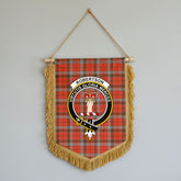 Robertson Weathered Tartan Crest Wall Hanging Banner - Wood Pole