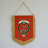 Scott Modern Tartan Crest Wall Hanging Banner - Wood Pole
