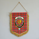 Sinclair Modern Tartan Crest Wall Hanging Banner - Wood Pole
