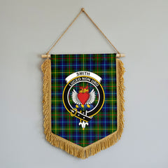Smith Modern Tartan Crest Wall Hanging Banner - Wood Pole