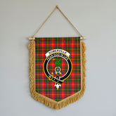 Somerville Tartan Crest Wall Hanging Banner - Wood Pole