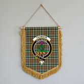 Thomson Hunting Modern Tartan Crest Wall Hanging Banner - Wood Pole