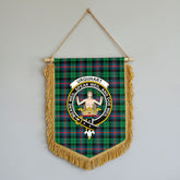 Urquhart Broad Red Ancient Tartan Crest Wall Hanging Banner - Wood Pole