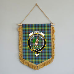 Watson Ancient Tartan Crest Wall Hanging Banner - Wood Pole