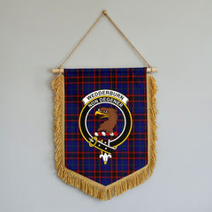 Wedderburn Tartan Crest Wall Hanging Banner - Wood Pole