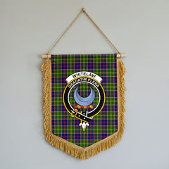 Whitelaw Tartan Crest Wall Hanging Banner - Wood Pole