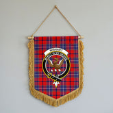 Wishart Dress Tartan Crest Wall Hanging Banner - Wood Pole
