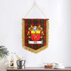 Kirk Tartan Coat of Arms Wall Hanging Banner