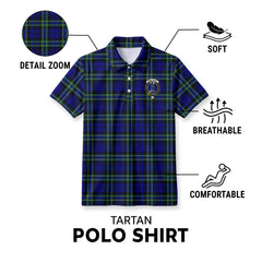 Arbuthnot Modern Tartan Crest Birdseye Mesh Polo Shirt